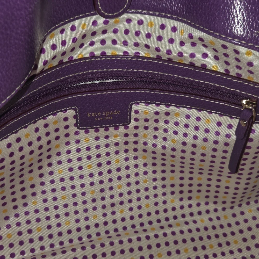 Kate Spade Purple Pebbled Leather Tote - Picture 12 of 12